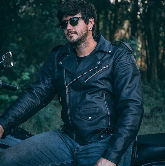 Motorcycle leather jacket - Picture 4 of 12